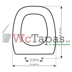 Asiento tapa wc adaptable para el modelo Regia de Gala.