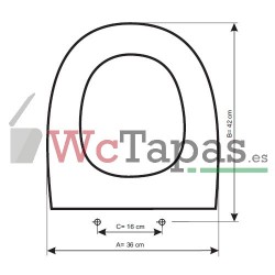 Asiento tapa wc adaptable para el modelo Gondola de Roca.