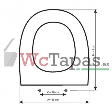 Tapa y asiento de inodoro con caida amortiguada - Compatible con Gala Elia  y Gala Bacara