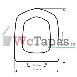 Tapa de WC compatible con el modelo Aquaria de Roca