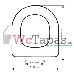 Tapa y asiento de inodoro con caída amortiguada - Compatible con Meridian  Compacto Roca