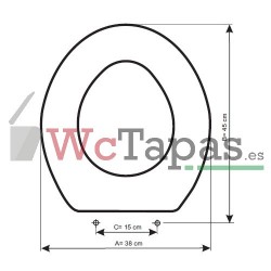 Tapa WC Roca Victoria adaptable en Resiwood