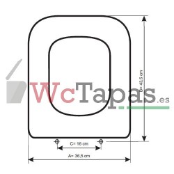 GALA G5164801 Tapa y Asiento Slim Fijo para Inodoro Colección Emma Square,  Acabado Blanco (Ref 516148), Urea, 38 x 5 x 43.8 cm : : Bricolaje  y herramientas