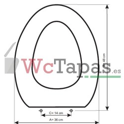 Tapa Wc ROMA Fijo Tapawc Compatible Porsan Sangra