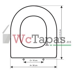 Asiento tapa wc adaptable para el modelo Nila de Gala.