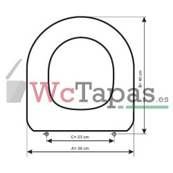 Tapa de WC Roca Meridian N Compact (Entrecentros 160) compatible