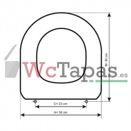 Tapa de WC Roca Meridian N Compact (Entrecentros 160) compatible