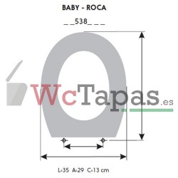 Tapa Wc COMPATIBLE Baby Roca.