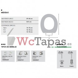 TAPA WC ROCA MERIDIAN ADAPTABLE EN DUROPLAST ENVOLVENTE SLIM