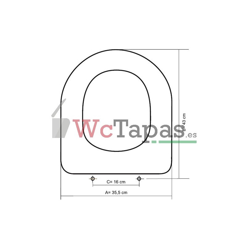 Tapa inodoro Amortiguada COMPATIBLE M2-50 cm Galassia