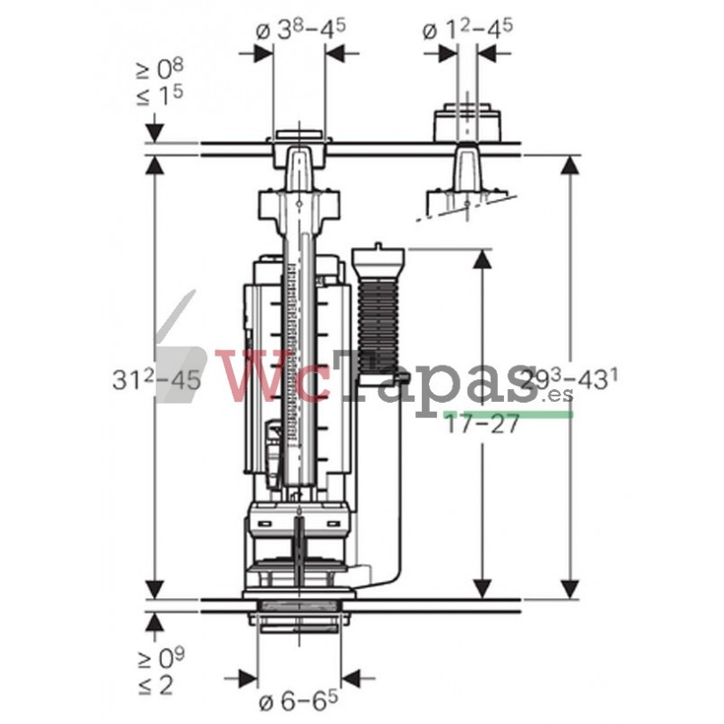 Descarga Cisterna Universal Geberit serie 290 doble descarga