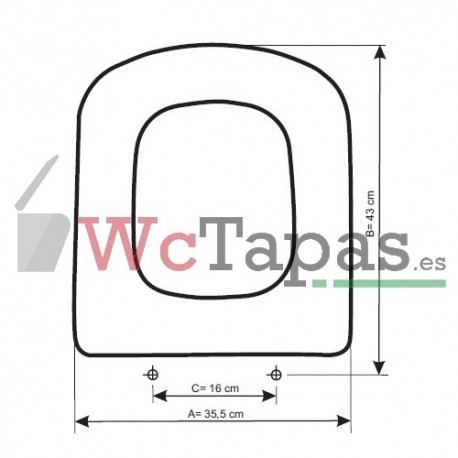 Asiento tapa wc adaptable para el modelo Dama N-compacto de Roca.